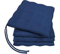 GREEN MARK Textilien Basic Lot de 4 coussins de chaise pour l'extérieur ou l'intérieur 40 x 40 cm Bleu marine