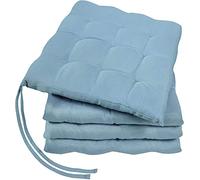 GREEN MARK Textilien Basic Lot de 4 coussins de chaise pour l'extérieur ou l'intérieur 40 x 40 cm Bleu clair