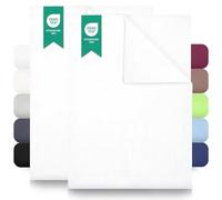 GREEN MARK Textilien Lot de 2 draps-housses classiques 100 % coton sans élastique Plusieurs tailles et couleurs Taille : 240 x 275 cm, blanc