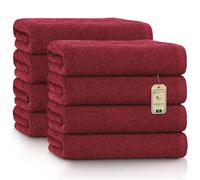 NatureMark Lot de 8 Serviettes de Toilette en Tissu éponge, 100% Coton, 50 x 100 cm, Bordeaux Rouge