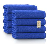 GREEN MARK Textilien NatureMark Serviettes - Lot de 8 pièces - 100% Coton, Douces et Ultra-Absorbantes, Qualité Premium pour Salle de Bain, Spa et Salle de Sport, 50 × 100 cm, Bleu Royal