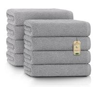 NatureMark Lot de 8 Serviettes de Toilette en Tissu éponge, 100% Coton, 50 x 100 cm, Argent Gris