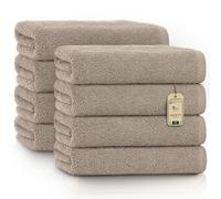 NatureMark Lot de 8 Serviettes de Toilette en Tissu éponge, 100% Coton, 50 x 100 cm, Sable Beige