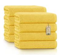 NatureMark Lot de 8 Serviettes de Toilette en Tissu éponge, 100% Coton, 50 x 100 cm, Jaune