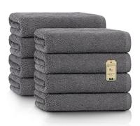 NatureMark Lot de 8 Serviettes de Toilette en Tissu éponge, 100% Coton, 50 x 100 cm, Anthracite Gris