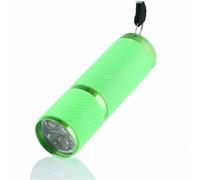 Green Mini lampe de poche pour sécher les ongles, 395nm, UV, LED, lampe à polymérisation, sèche-ongles, lampe de poche, détecteur à 9 LED ""Nipseyteko