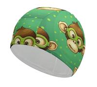 Green Monkey Bonnet de bain haute élasticité pour homme et femme Durable Imperméable Garde les cheveux au sec Parfait pour la piscine, la plage, la natation