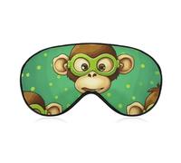 Green Monkey Masque de sommeil pour homme et femme avec sangle réglable - Doux et respirant - Occultant - Antidérapant - Essentiels de voyage
