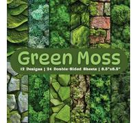 Green Moss Scrapbook Paper Craft Pad: 12 Moss Designs, 24 Double-Side Sheets Printed on 8.5"x8.5" Sized Paper With Premium Color. Perfect for Card ... Gift Wrapping, Decoration and More!