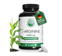 Green Naturals® L-Arginine - Hautement dosée 4 500 mg par dose journalière - L-arginine base pure issue de fermentation naturelle - 100% végétalienne & sans additifs - 365 gélules (60 jours)