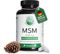 Green Naturals MSM 2 100 mg par jour - Soufre organique - 180 gélules