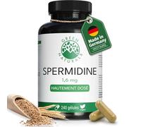 Green Naturals® Spermidine Gélules - 1,6 mg par dose journalière à partir d’extrait de germe de blé - 240 gélules pour 2 mois - Complément alimentaire - Fabriqué en Allemagne