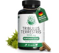 Green Naturals® Tribulus Terrestris - Hautement dosé 2 250 mg avec 90% de saponines - Qualité allemande - Cure 2 mois - 180 gélules