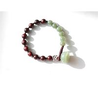 Green Naturel Hé Jade Pterocarpus Striata Femmes à la Main Bouddhisme Bouddhisme Charme de Ethnique Bijoux (Couleur de gemme: Perles colorées)