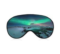 Green Northern Lights Sleep Eye Mask Soft Eye Covers Blocking Lights Bandeau avec sangle réglable pour la sieste de voyage