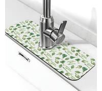 Green Onions Tapis de robinet asperges pour évier de cuisine, anti-éclaboussures, absorbant, séchage rapide, tapis de robinet de cuisine, tapis de lavabo de salle de bain