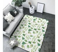 Green Onions - Tapis doux lavable et antidérapant pour salon, chambre à coucher, 152 x 213 cm, tapis d'intérieur esthétique, décoration de chambre à coucher