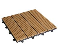 Green Outside Lot de 10 dalles de sol clipsables en bois composite marron - 30 x 30 cm - DA30X1C