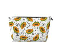 Green Papaya - Trousse de maquillage à pois de papaye - Trousse de voyage pour femme - Trousse de maquillage en cuir, argent métallique, Una talla