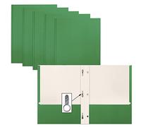 Green Paper 2 Pocket Folders with Prongs, 50 Pack, by Better Office Products, Matte Texture, Letter Size Paper Folders, 50 Pack, with 3 Metal Prong Fastener Clips, Green