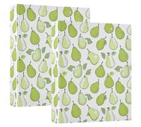 Green Pears Lot de 2 classeurs à 3 anneaux en D A4 avec 200 feuilles pour enfants, fournitures scolaires, femmes et hommes