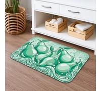 Green Pears Tapis de bain à séchage rapide, artistique, moderne, absorbant, antidérapant, en flanelle, lavable pour salle de bains et toilettes, 40,6 x 61 cm