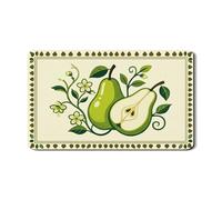 Green Pears Tapis de séchage pour comptoir de cuisine, tapis en caoutchouc absorbant à motif floral vintage, tapis de séchage en cuir PU pour café 30,5 x 50,8 cm