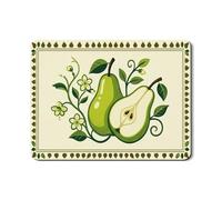 Green Pears Tapis de séchage pour comptoir de cuisine, tapis en caoutchouc absorbant à motif floral vintage, tapis de séchage en cuir PU pour café 45,7 x 61 cm