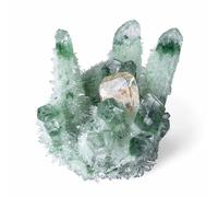 Green Phantom Quartz Crystal Cluster, Raw Crystal Stone Cluster Geode,Citrine Feng Shui Ornament for Garden Home Decor,500~600g