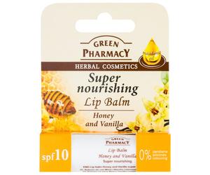 Green Pharmacy Honey Lip Balm baume à lèvres nourrissant SPF 10 sans silicones, sans parabènes ni colorants 3.6 g