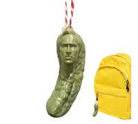 Green Pickle Ornament - Funny 3D Pickle Pendant for Christmas Tree | Holiday Decoration Charm for Home Farmhouse Wall Door Wreath Window | Seasonal Festive Ornament for Winter Celebrations