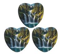 Green Pine Waterfall Lot de 3 désodorisants à suspendre pour voiture, maison, bureau, style gris