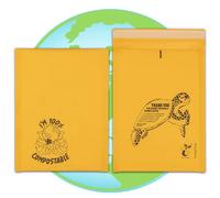 GREEN PLANET PACKING Lot de 10 enveloppes rembourrées compostables pour envoi postal, A4, A5, A6, respectueuses de l'environnement, dorées, 20 x 27,5 cm