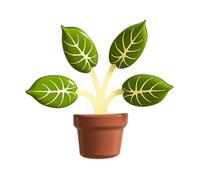 Green Plant Refrigerator Magnets, Professional Potted Plant Shape, 2-inch Height with Strong Magnetic Backing, 3D Decorative Magnets with Whimsical Design, Botanical Office Decor Studio Style