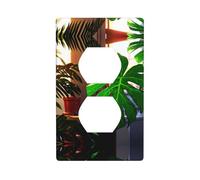 Green Plants Plaque murale duplex pour prise de courant Taille standard 1 gang Polycarbonate thermoplastique.