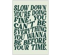 Green Positive Affirmations Wall Art Print, Daily Motivation Quote Poster, Inspirational Pop Art Canvas Painting for Bedroom, Office Decor(Framed,08x12inch(20x30cm))