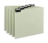 Green Recycled Top Tab Guides, Alpha, 1/5 Tab, Pressboard, Letter, 25/Set