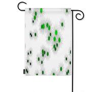 Green Sea Oursins Welcome Garden Flag, Tropical Crystal Shell Hedgehog Geometric Circle Lines Farmhouse Garden Flags 12x18 Inch Yard Flag Banner Porch Flags for Patio Lawn Villa Park Outdoor