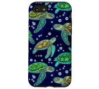 Green Sea Turtle Marine Life Ocean Decorative Pattern Coque pour iPhone SE (2020) / 7/8