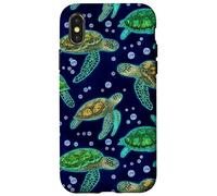 Green Sea Turtle Marine Life Ocean Decorative Pattern Coque pour iPhone X/XS