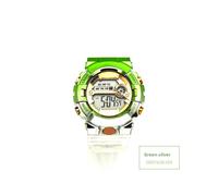 (Green Silver)Montre Numérique Adulte à la Mode avec Fonction Étanche Cadran Changement de Couleur