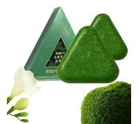 Green Soap - Lot de 2 barres de shampoing solides à l'herbe naturelle d'Usman - Eau de riz gluante - Platycladus Orientalis - Savon solide - Pour cheveux