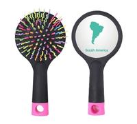 Green South America Illustration Map Salon Brosse à cheveux démêlante Base coussin