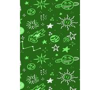Green Space Cartoon Notebook for Kids: Cute Alien, Rocket, and Galaxy-Themed Journal for Drawing, Writing, and Doodling: Fun Outer Space Activity Book ... for Boys, Girls, and Space Lovers of All Ages