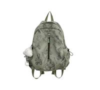 (Green) Student School Backpack Women Backpack All-matching Daypacks Girls Full Print Backpack Travel Backpack for Daily Work White