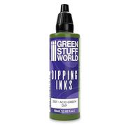 Green Stuff World Dipping Ink Peinture pour modélisme à contraste élevé Vert acide 60 ml