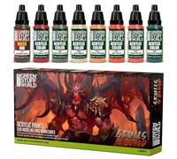 Green Stuff World Maxx Formula 12064 Kit de peinture acrylique Motif crânes et sang 8 couleurs 17 ml