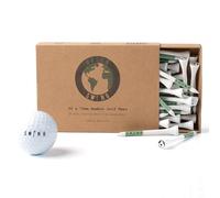 Green Swing Lot de 30, 50 ou 100 tees de golf en bambou blanc et vert de 70 mm | Obtenez la hauteur parfaite à tout moment | Emballage entièrement recyclable (50 pièces)