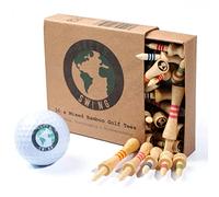 Green Swing Tees de Golf Mixtes en Bambou Unisexe, Édition Naturelle, 70 mm, 60 mm, 38 mm, 32 mm, 25 mm