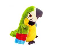 (green)Talking Parrot Repeats What You Say Plush Animal Toy Electronic Parrot For Kids Gift